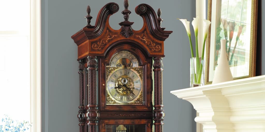 Antique clock near the wall